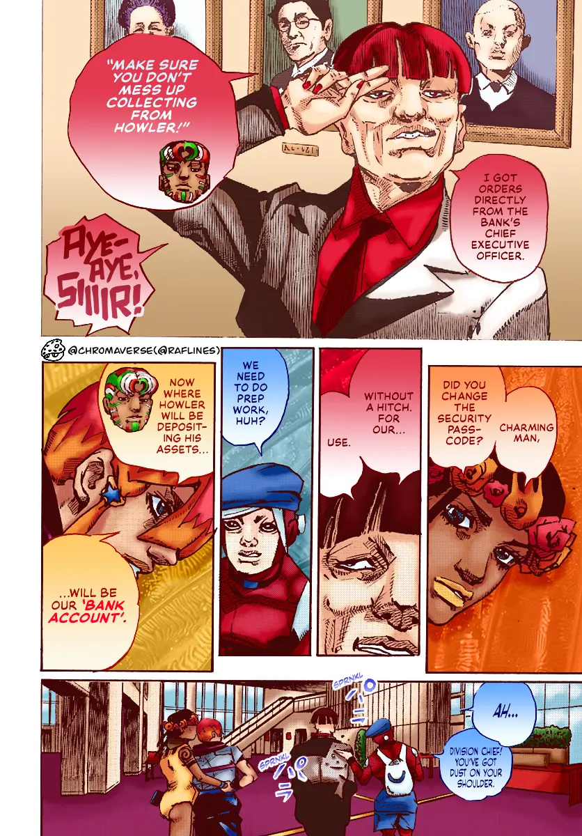 Jojo's Bizarre Adventure Part 9 - The Jojolands (Fan-Colored) - Chapter 21: Howler Company Impropriety Suspicions