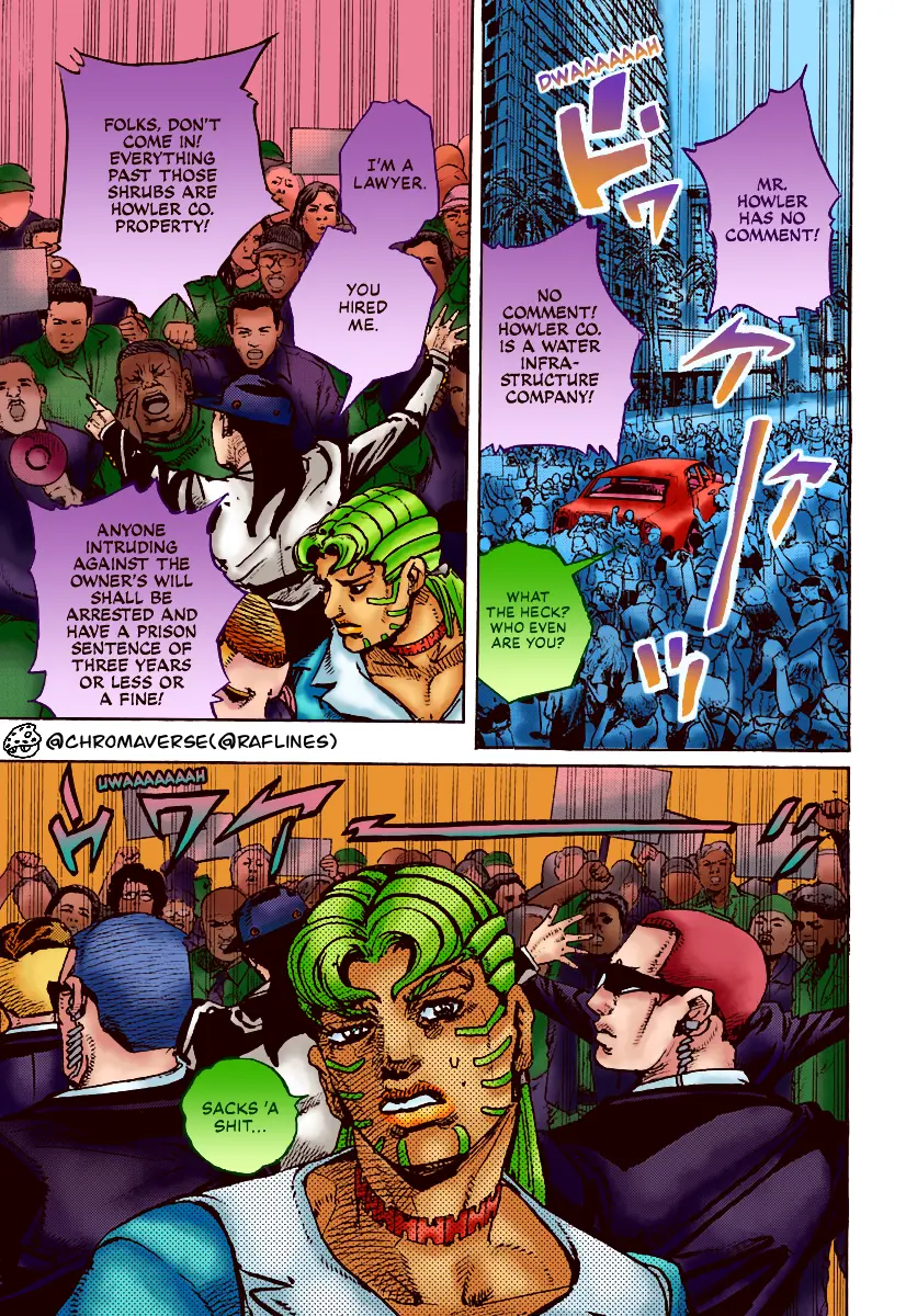 Jojo's Bizarre Adventure Part 9 - The Jojolands (Fan-Colored) - Chapter 21: Howler Company Impropriety Suspicions