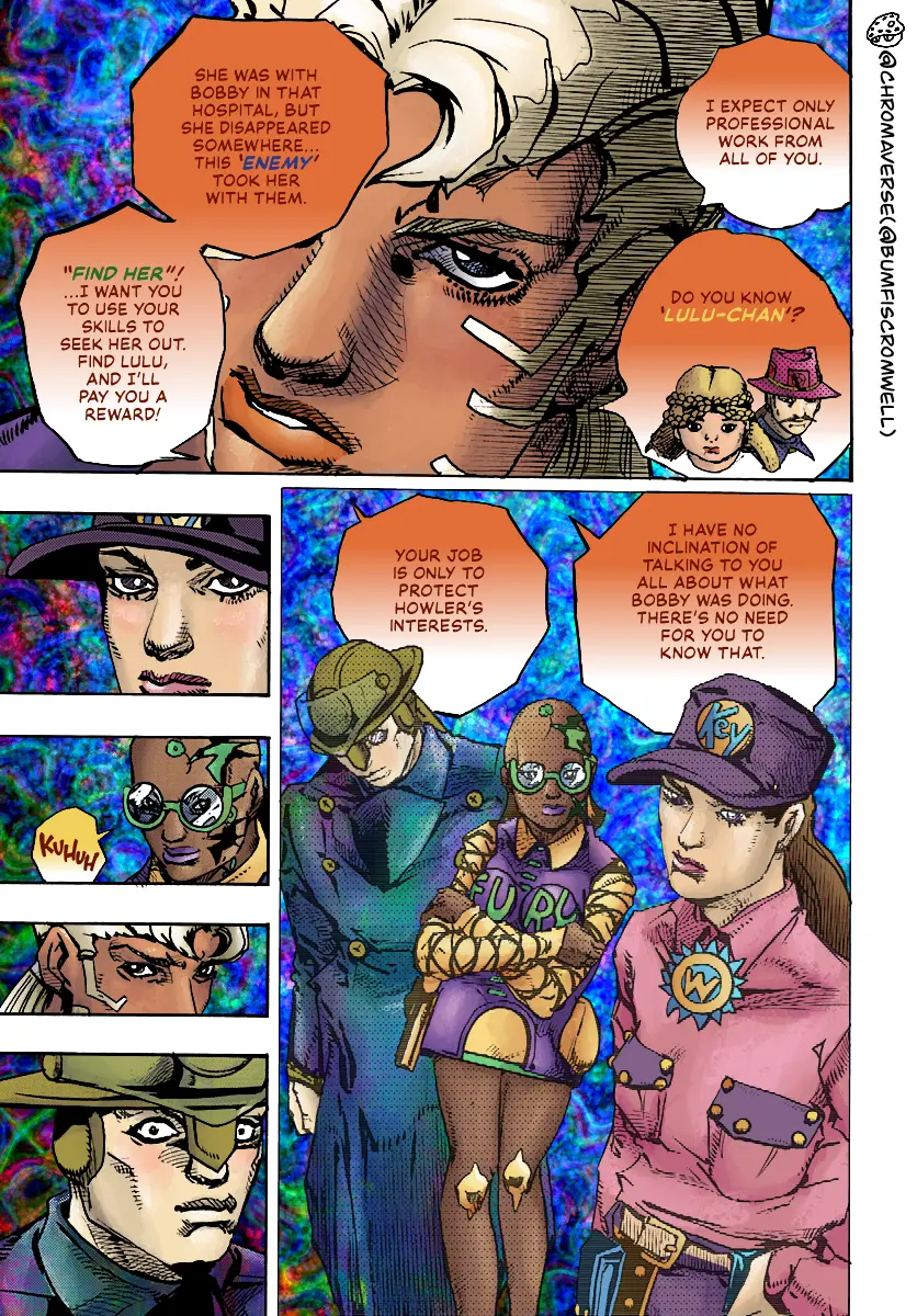 Jojo's Bizarre Adventure Part 9 - The Jojolands (Fan-Colored) - Chapter 21: Howler Company Impropriety Suspicions