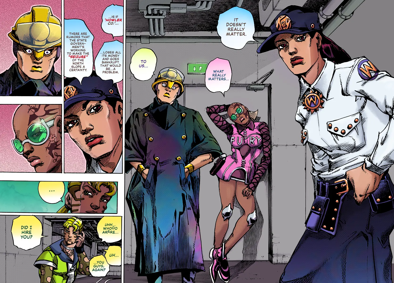 Jojo's Bizarre Adventure Part 9 - The Jojolands (Fan-Colored) - Chapter 21: Howler Company Impropriety Suspicions