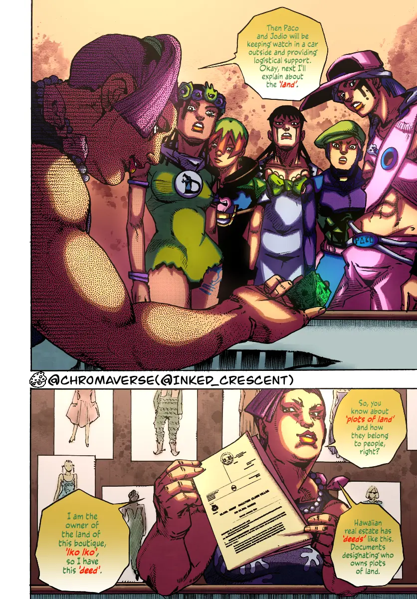 Jojo's Bizarre Adventure Part 9 - The Jojolands (Fan-Colored) - Chapter 14: The Hawaii State Land Registry Office