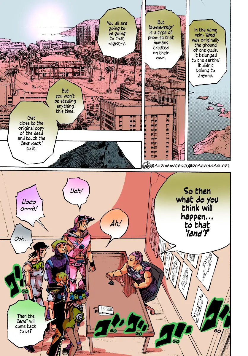 Jojo's Bizarre Adventure Part 9 - The Jojolands (Fan-Colored) - Chapter 14: The Hawaii State Land Registry Office