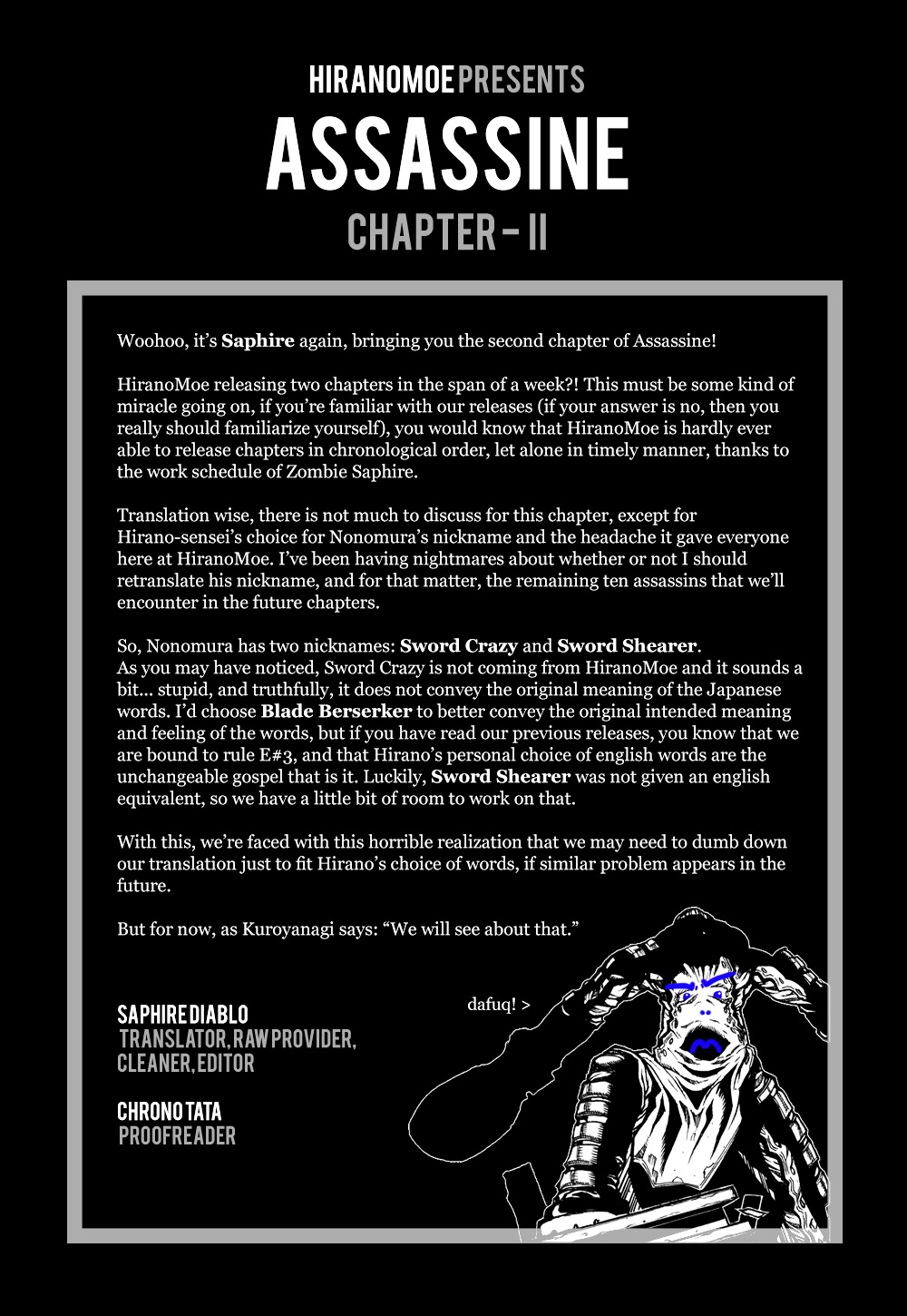 Assassine - Vol.1 Chapter 2 : Sword Crazy