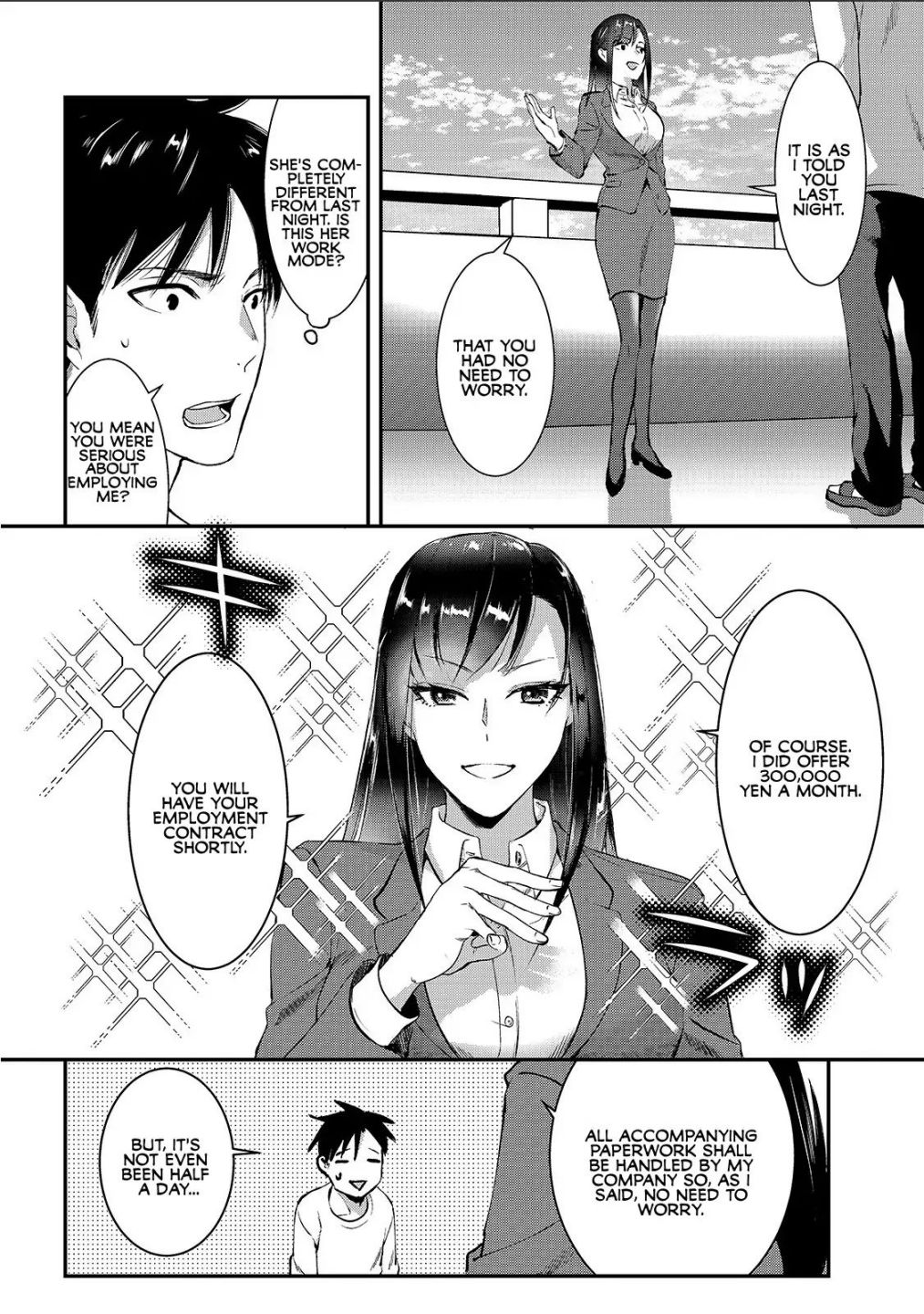 Tsuki 50-Man Moratte Mo Ikigai No Nai Tonari No Onee-San Ni 30-Man De Yatowarete "Okaeri" Tte Iu Oshigoto Ga Tanoshii - Chapter 1