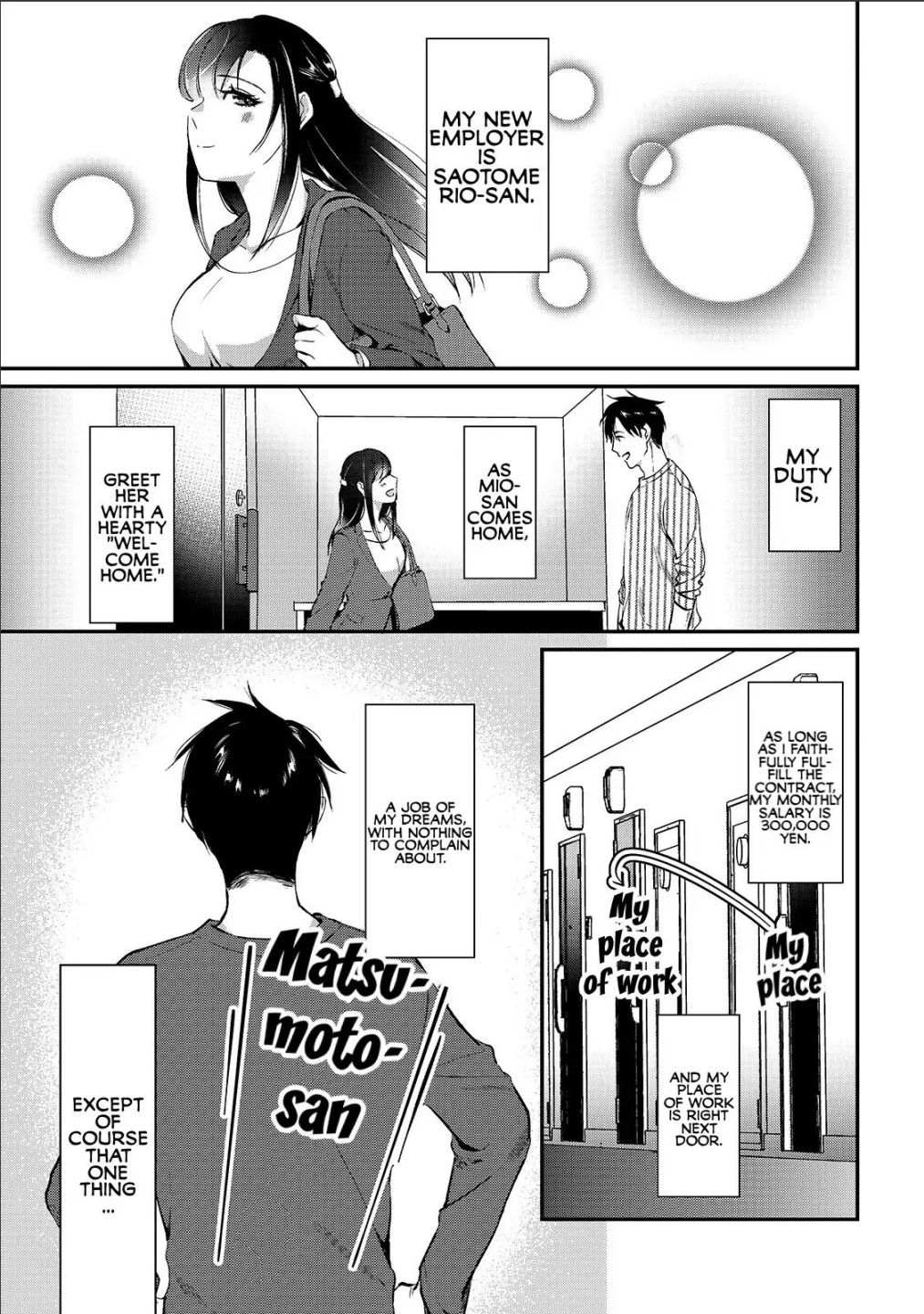 Tsuki 50-Man Moratte Mo Ikigai No Nai Tonari No Onee-San Ni 30-Man De Yatowarete "Okaeri" Tte Iu Oshigoto Ga Tanoshii - Chapter 1