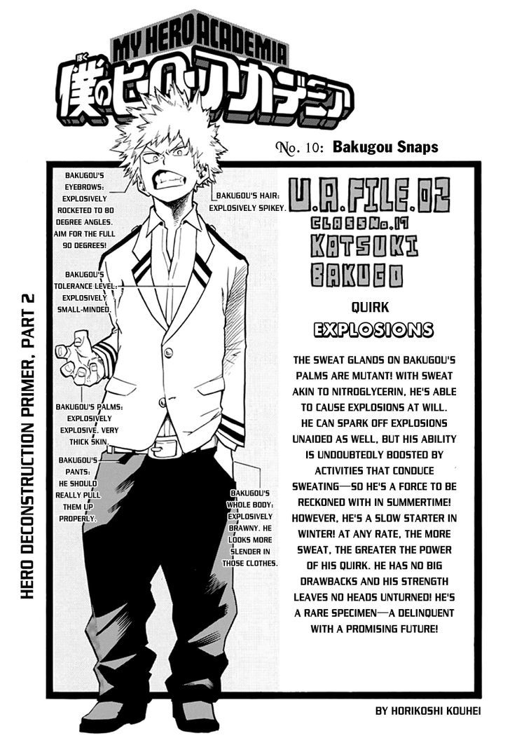 Boku No Hero Academia - Chapter 10 : Bakugou Snaps