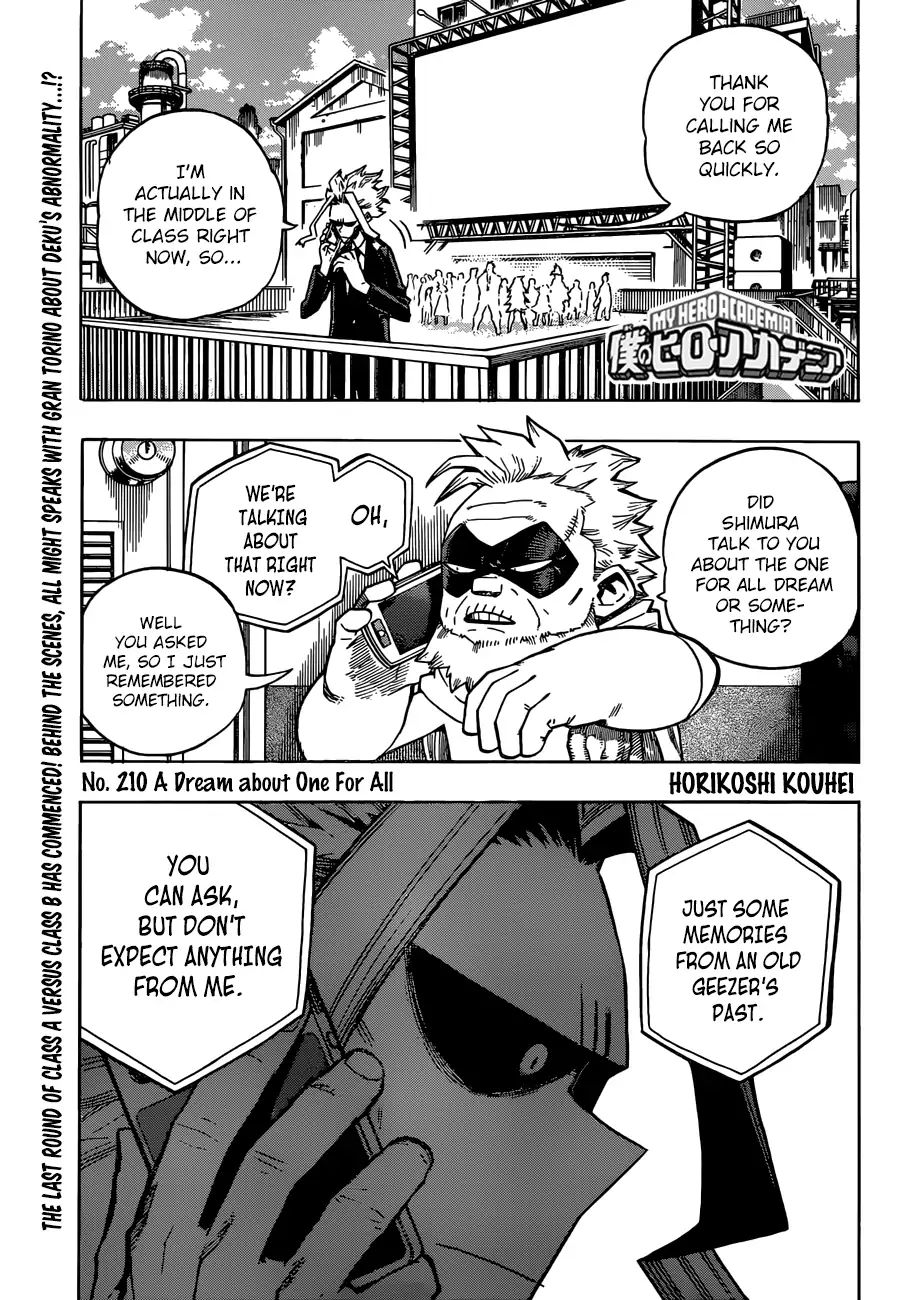 Boku No Hero Academia - Chapter 210: A Dream About One For All