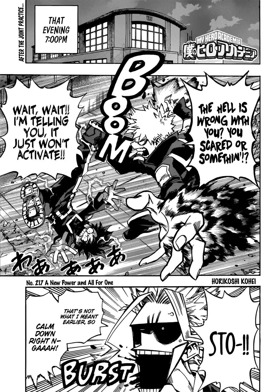 Boku No Hero Academia - Chapter 217: A New Power And All For One