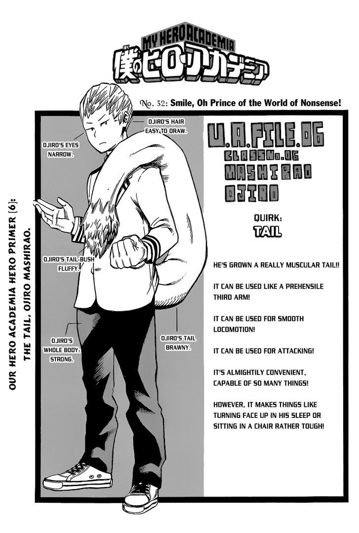 Boku No Hero Academia - Chapter 32 : Smile, Oh Prince Of The World Of Nonsense!