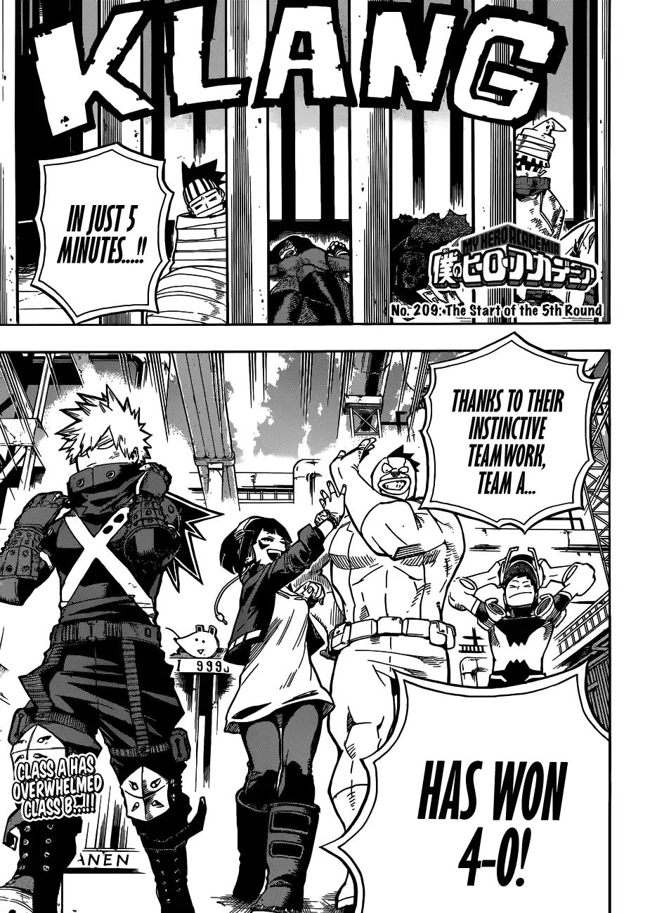 Boku No Hero Academia - Chapter 209: The Start Of The 5Th Round