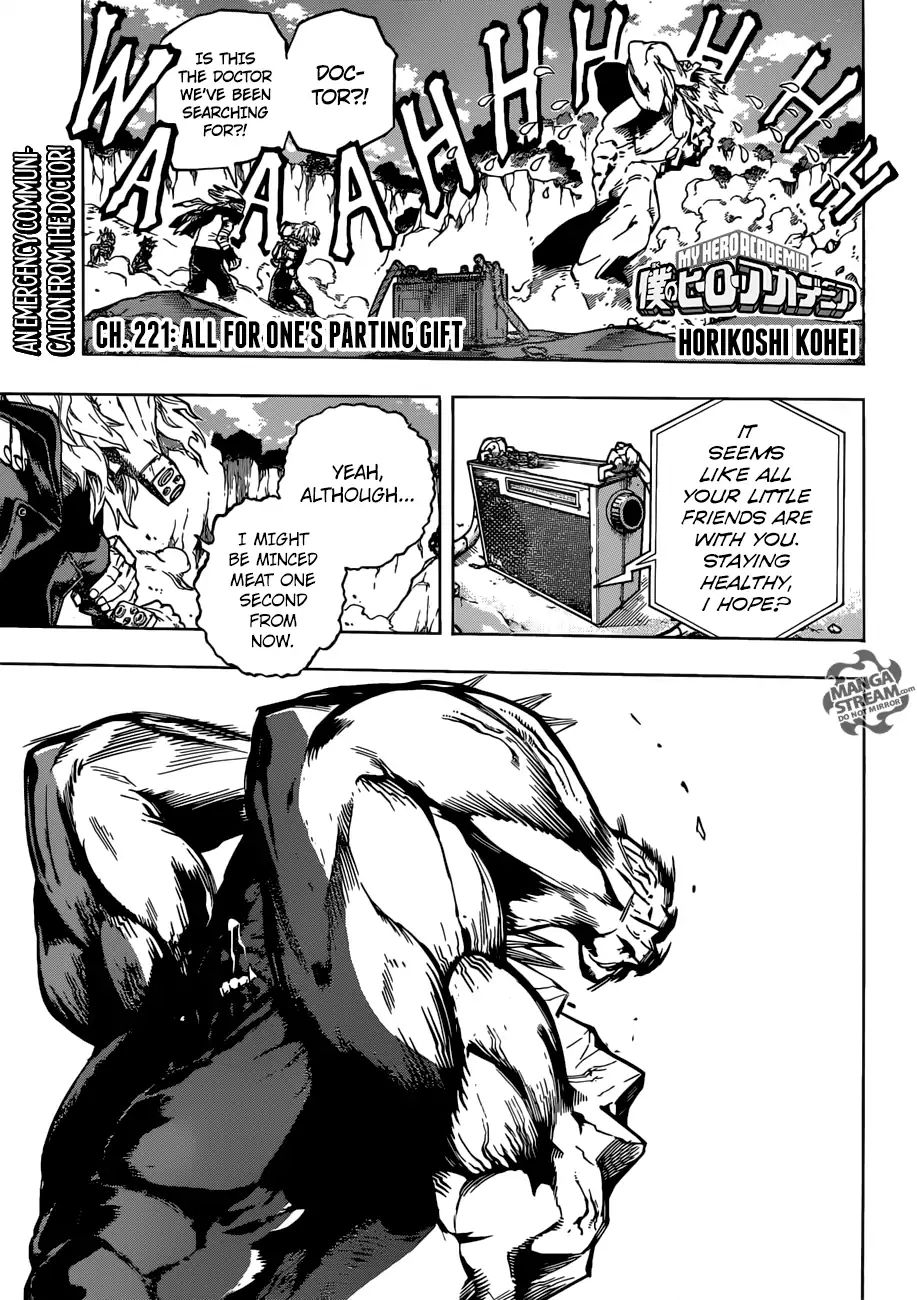 Boku No Hero Academia - Chapter 221: All For One S Parting Gift