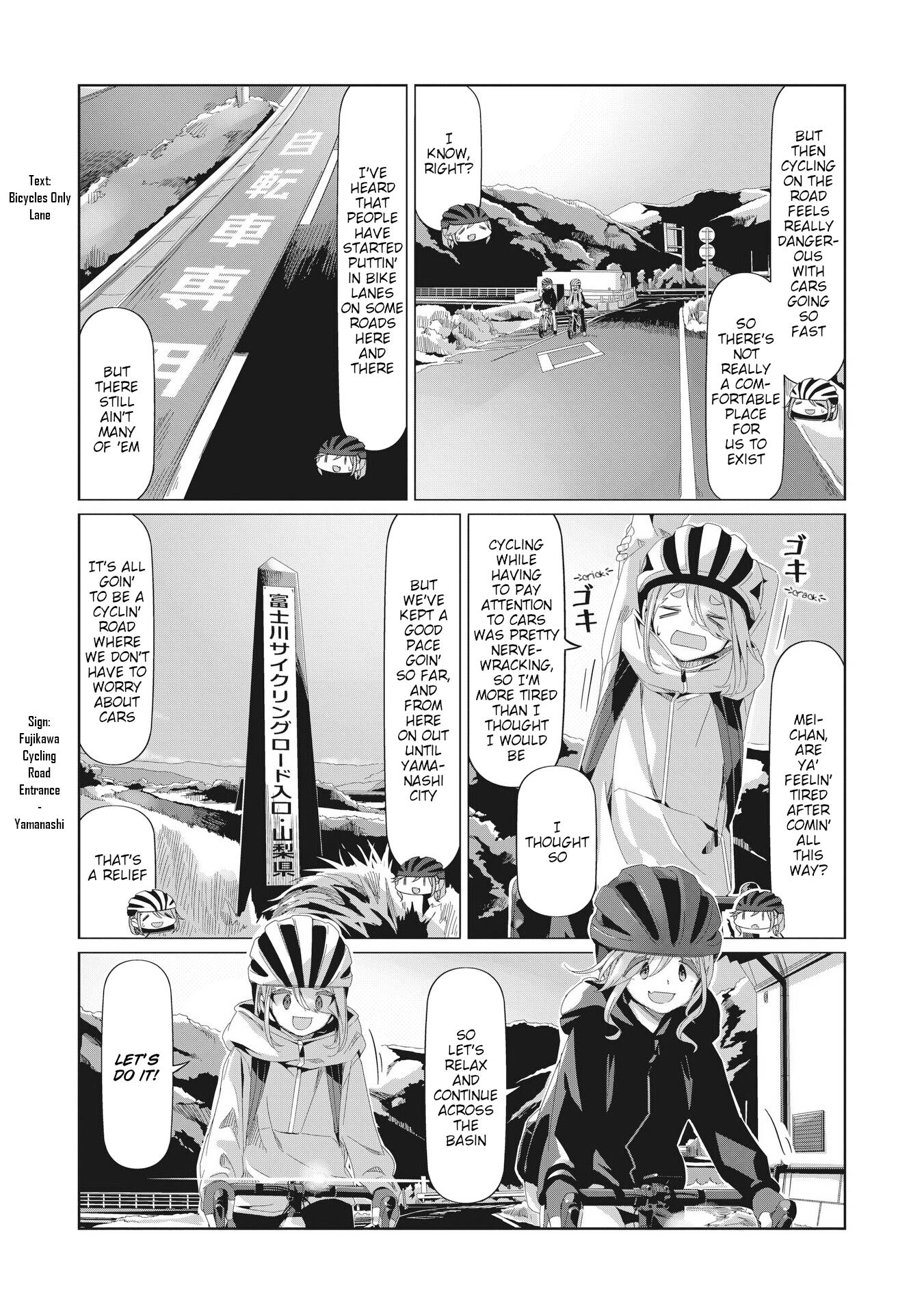 Yurucamp - Chapter 82: Inuko And Mei's Cycling Road Trip Across Yamanashi