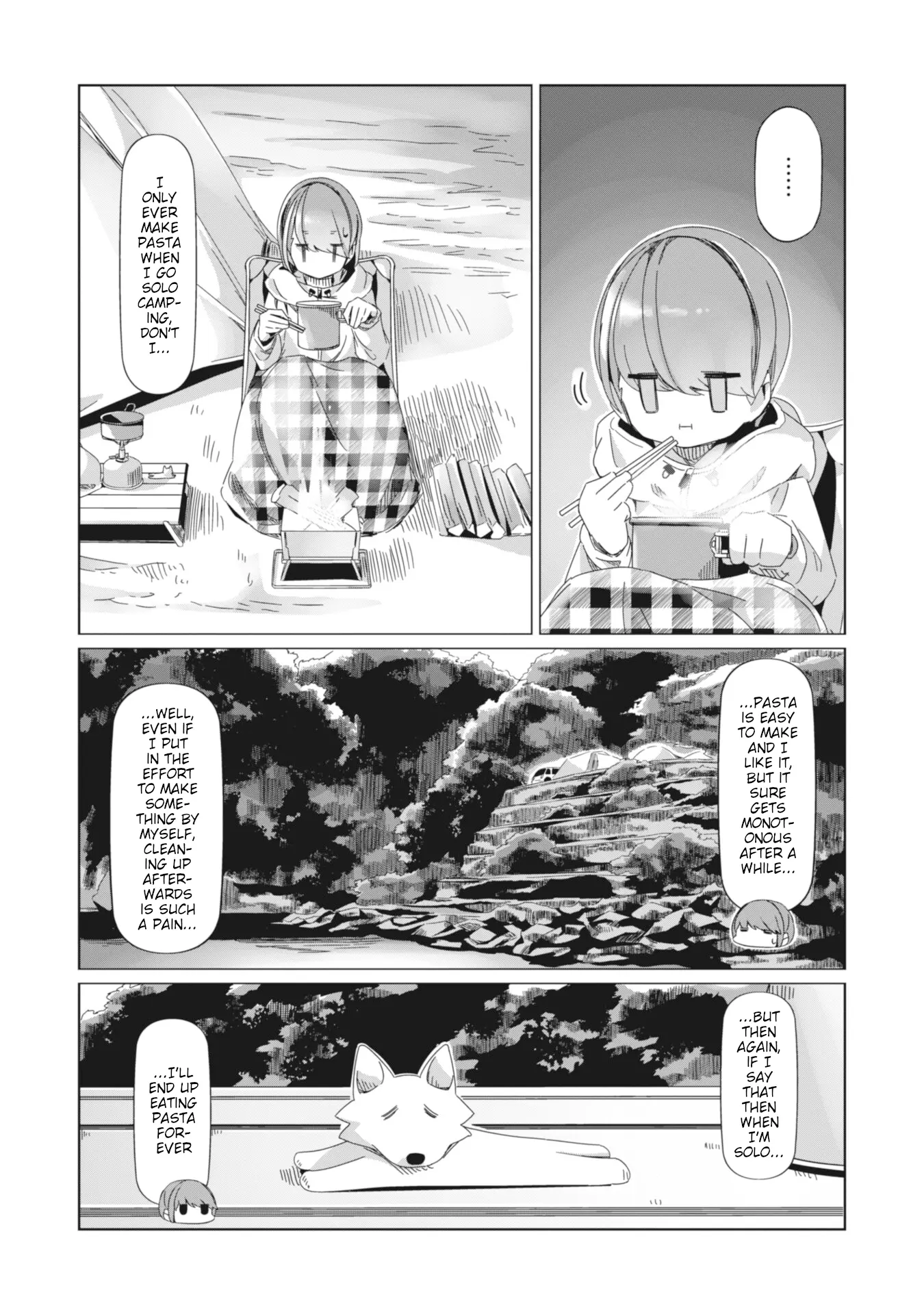 Yurucamp - Vol.15 Chapter 85: Empty Stomachs And Dinner At Karisaka