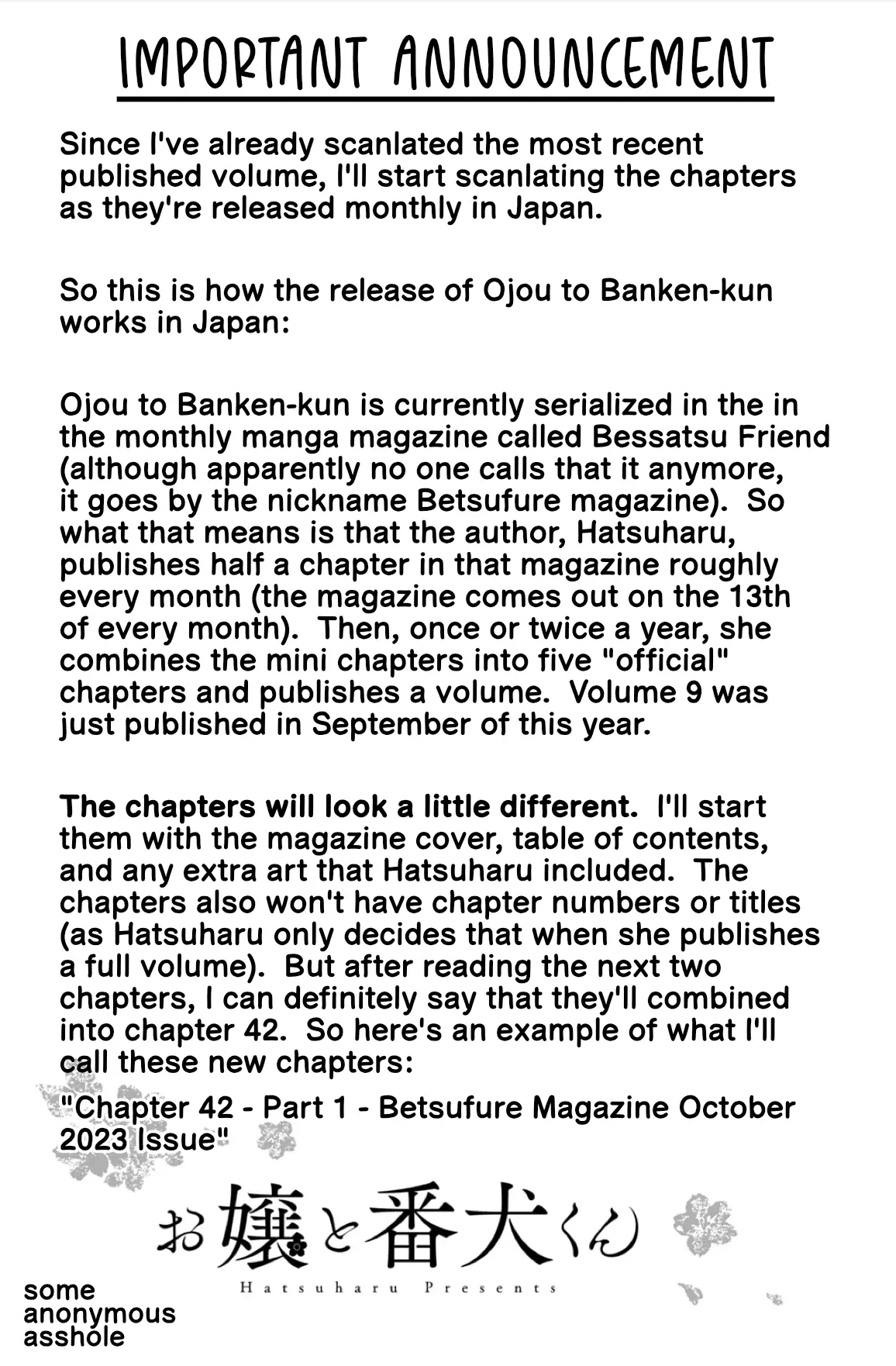 Ojou To Banken-Kun - Chapter 41.5