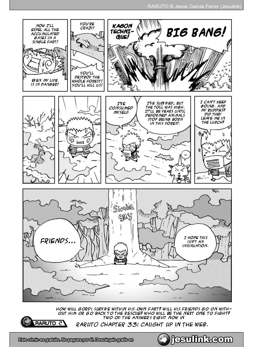 Raruto - Vol.5 Chapter 32-33 : Fatso Versus Fatso / Caught Up In The Web