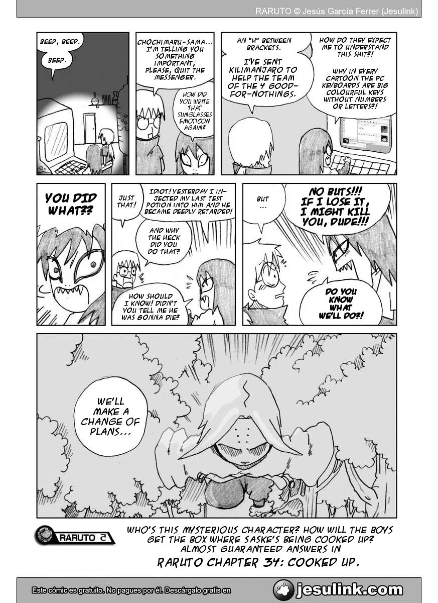 Raruto - Vol.5 Chapter 32-33 : Fatso Versus Fatso / Caught Up In The Web