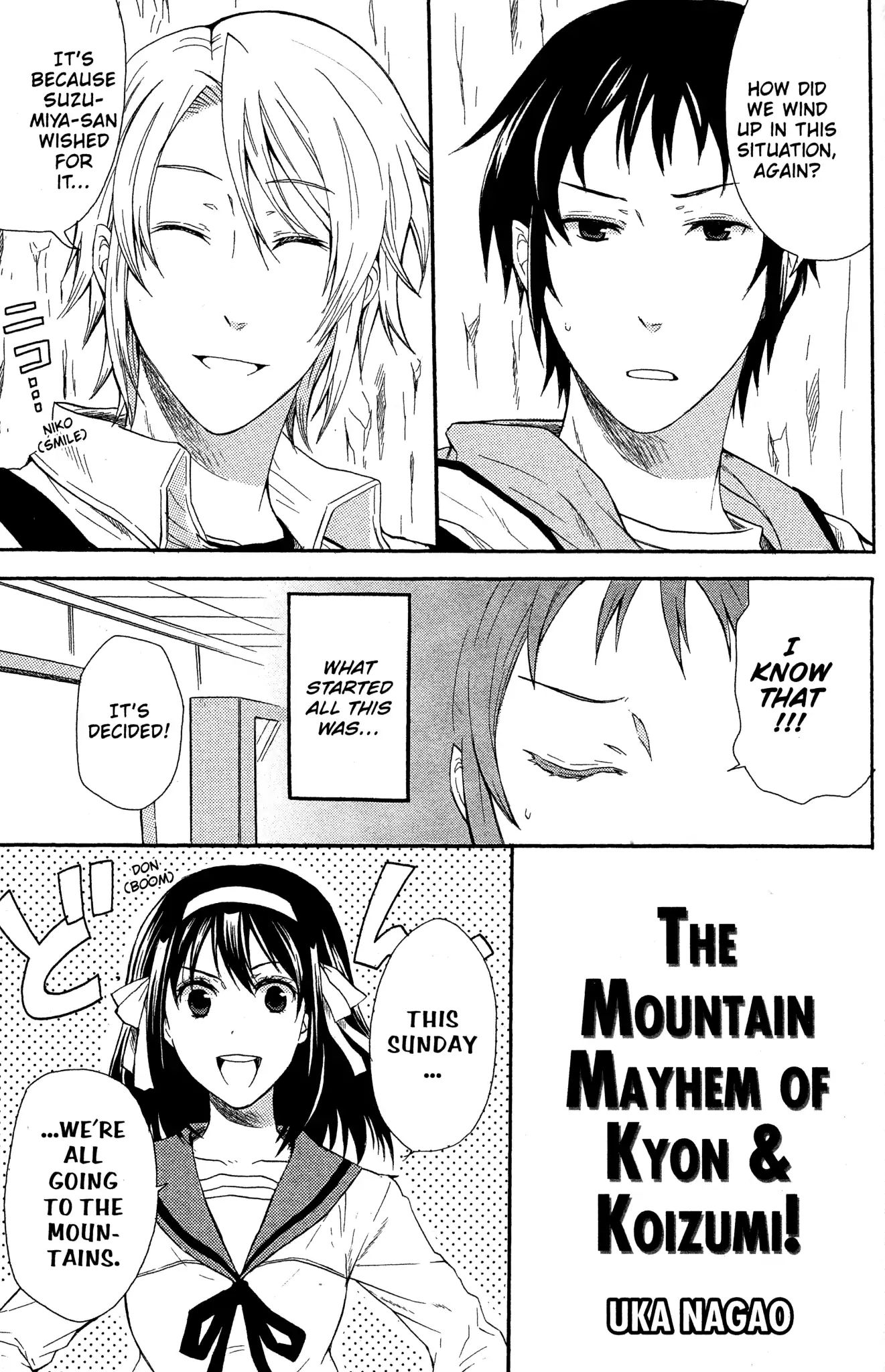 The Misfortune Of Kyon And Koizumi - Chapter 11: The Mountain Mayhem Of Kyon & Koizumi! + Trashy Advice (Uka Nagao)